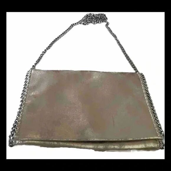 Chelsea28 Handbags - Chelsea28 Nordstrom‎ Champagne Metallic Crossbody Purse, Whipstitch & Chain Trim